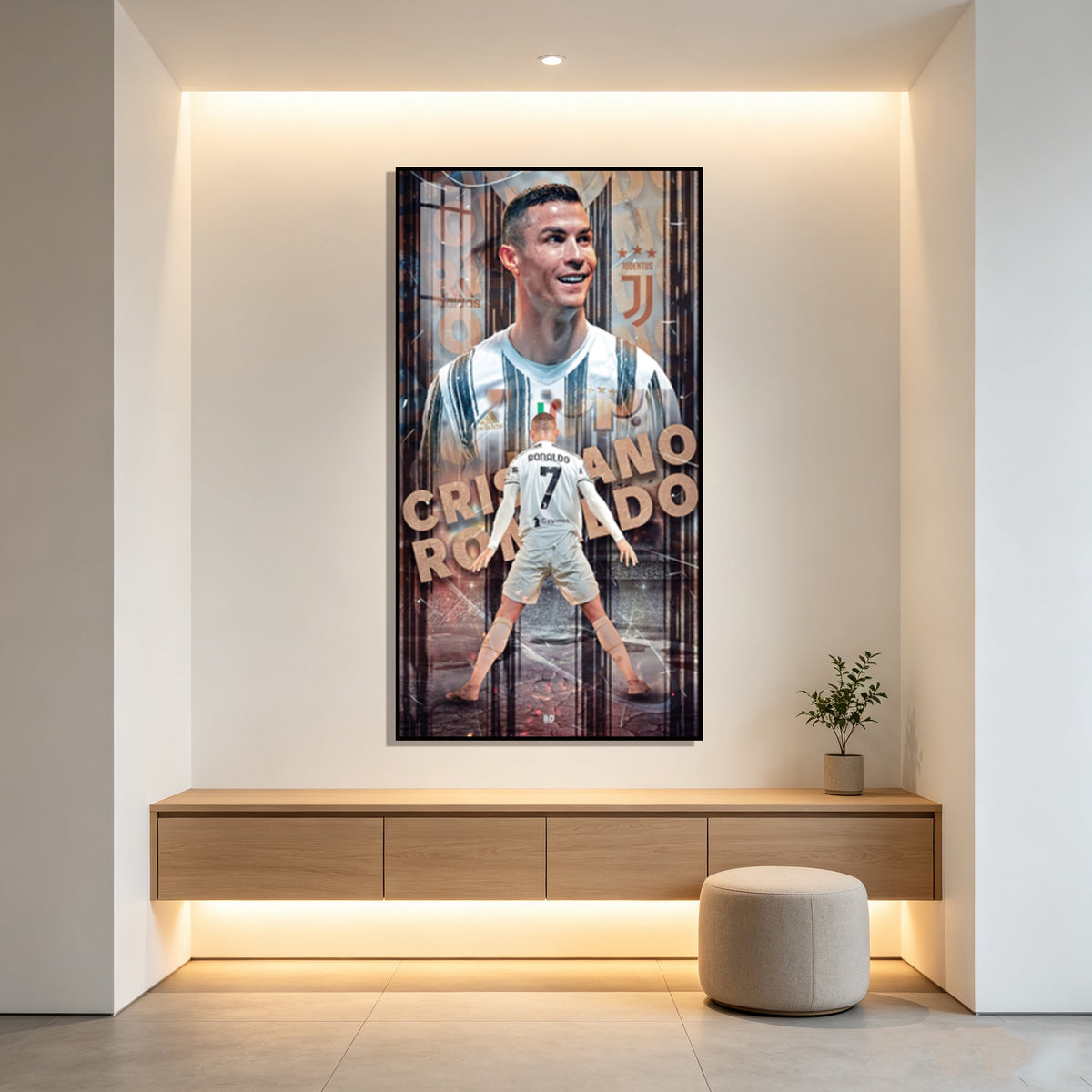 Cristiano Ronaldo CR7 Juventus Football Wall Art Poster Sports Decor for Entryway Hallway Living Room