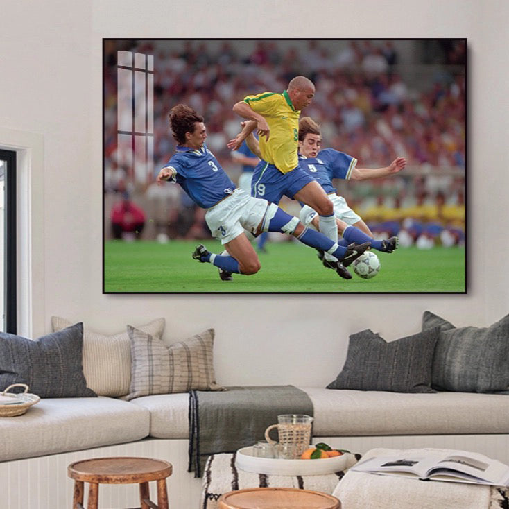R9 Ronaldo Nazário “Century Double-Slide Tackle” - Horizontal 3:2 WallArt