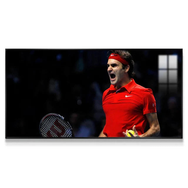 Roger Federer 2:1 WallArt - Crystal Porcelain Painting - Aluminum Frame