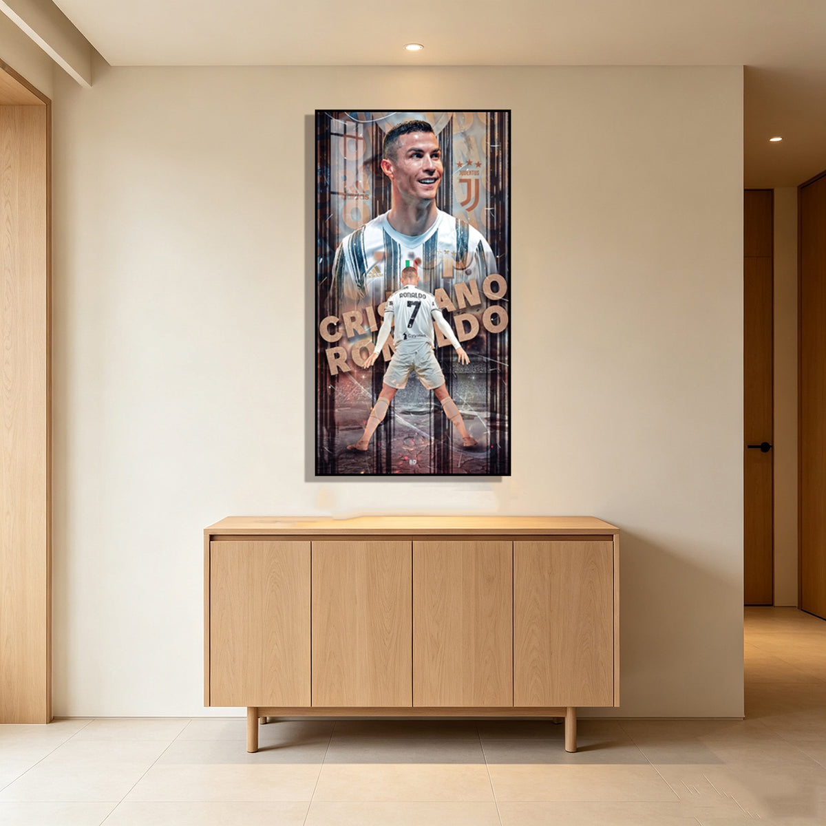 Cristiano Ronaldo CR7 Juventus Football Wall Art Poster Sports Decor for Entryway Hallway Living Room