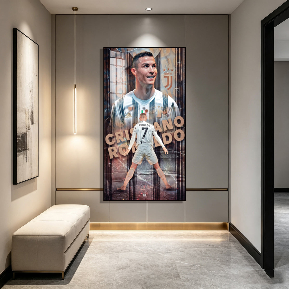 Cristiano Ronaldo CR7 Juventus Football Wall Art Poster Sports Decor for Entryway Hallway Living Room