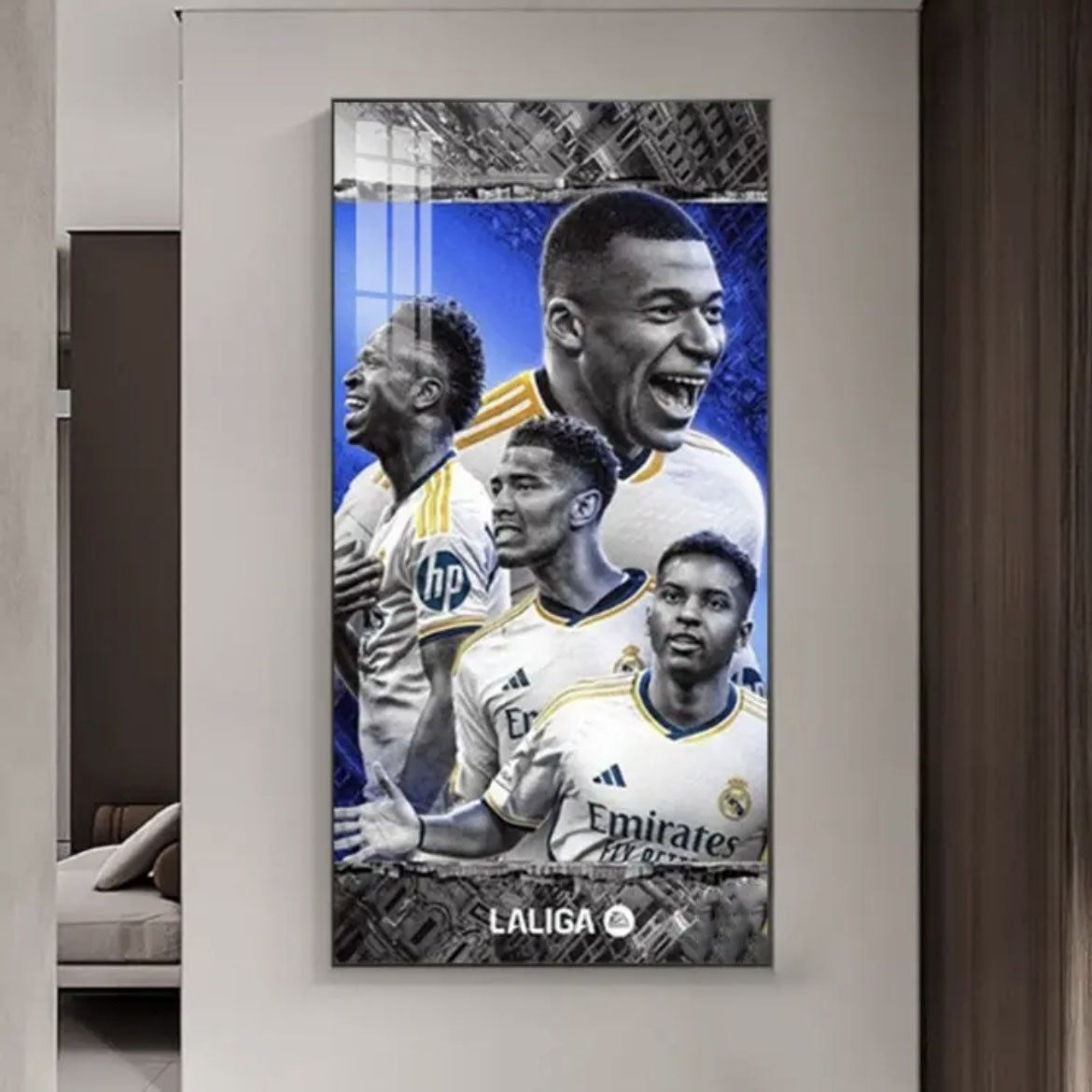 Kylian Mbappé - Vertical 1:2 WallArt - Crystal Porcelain Painting - Aluminum Frame