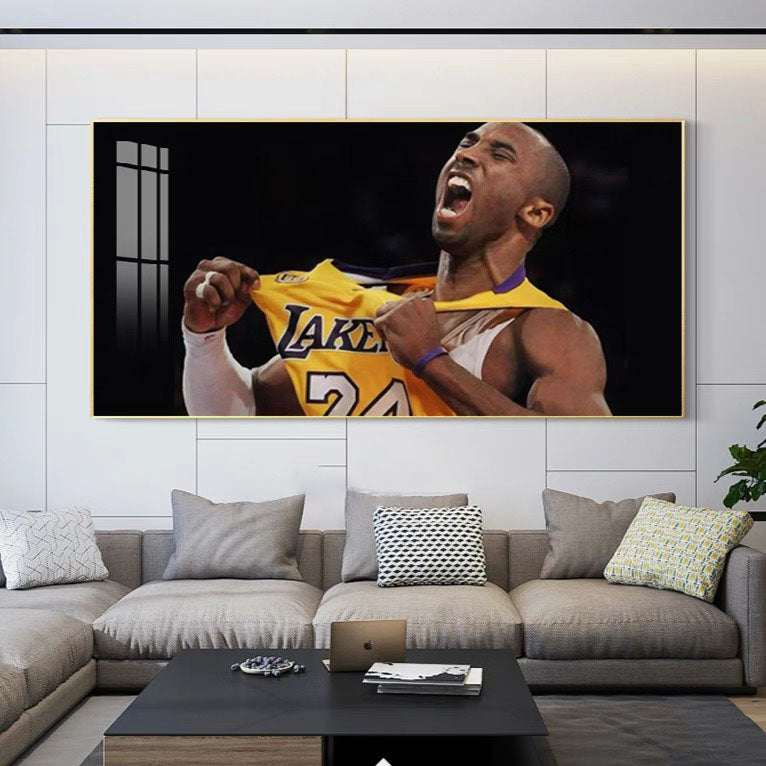 Kobe Bryant 🐍 No.24 Championship Celebration Wall Art – Basketball Tribute Poster for Living Room & Bedroom Decor