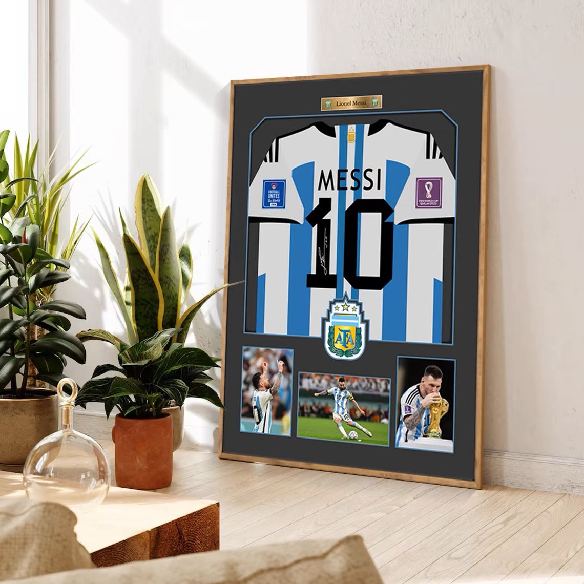Lionel Messi Signed Jersey Football Wall Art  (GRAPHIC JERSEY）