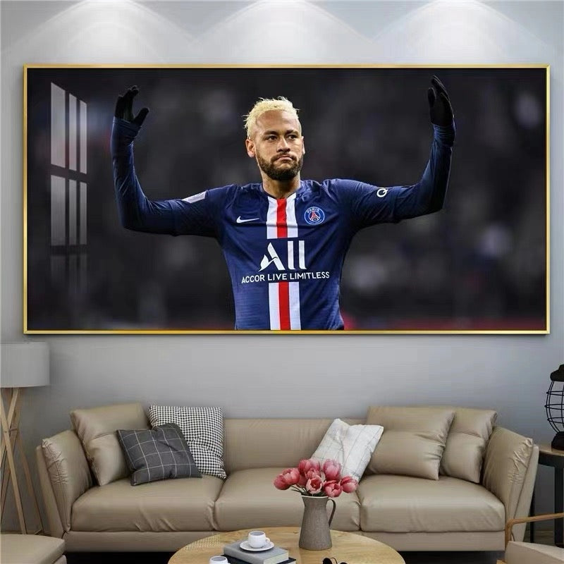 Neymar Jr. Horizontal 2:1 WallArt - Crystal Porcelain Painting - Aluminum Frame