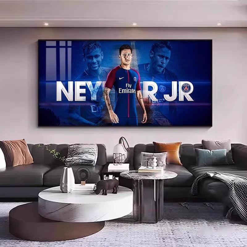 Neymar Jr. Horizontal 2:1 WallArt - Crystal Porcelain Painting - Aluminum Frame