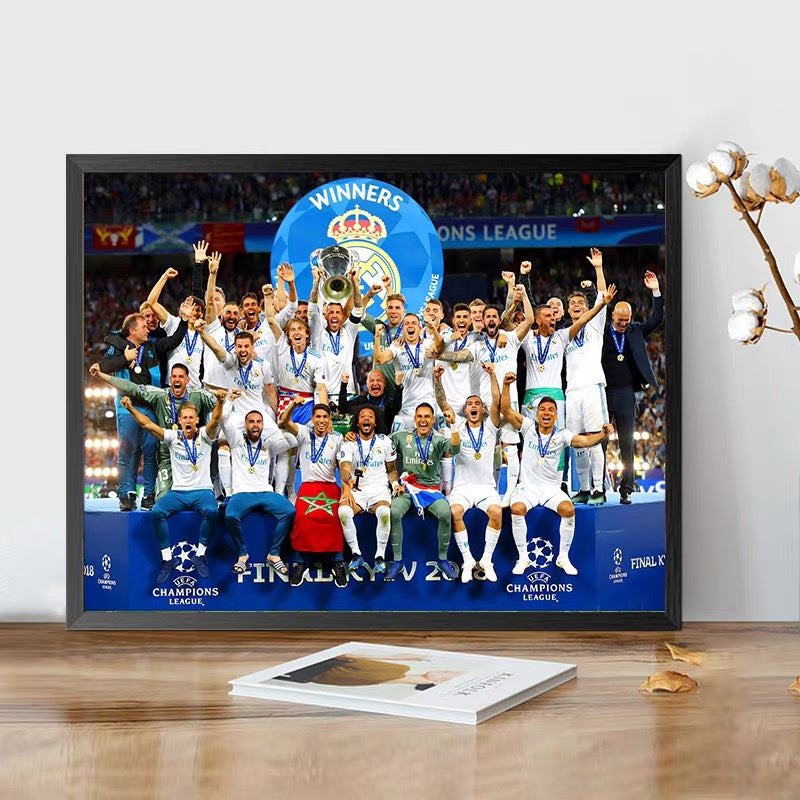 Real Madrid, Barcelona, Manchester United, Liverpool - Champions League WallArt