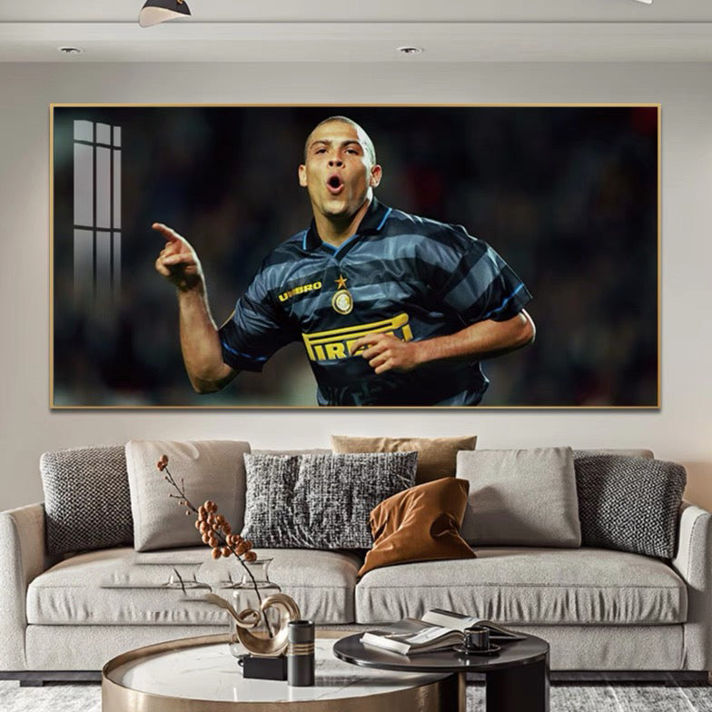 R9 Ronaldo Nazário - Horizontal 2:1 WallArt - Crystal Porcelain Painting - Aluminum Frame