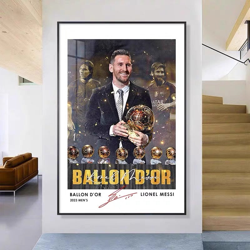 Lionel Messi 8 Ballon d'Or - Vertical 2:3 WallArt