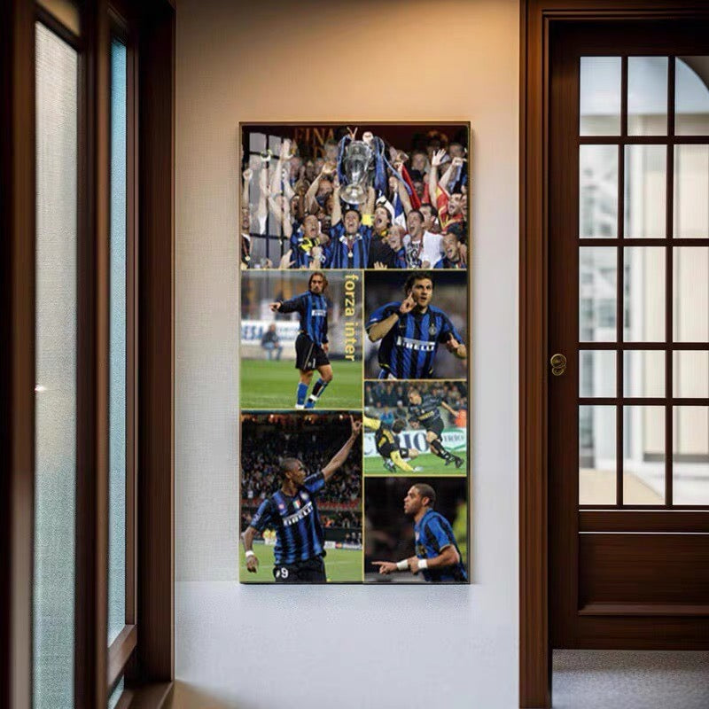 Inter Milan Vertical 1:2 WallArt - Crystal Porcelain Painting - Aluminum Frame