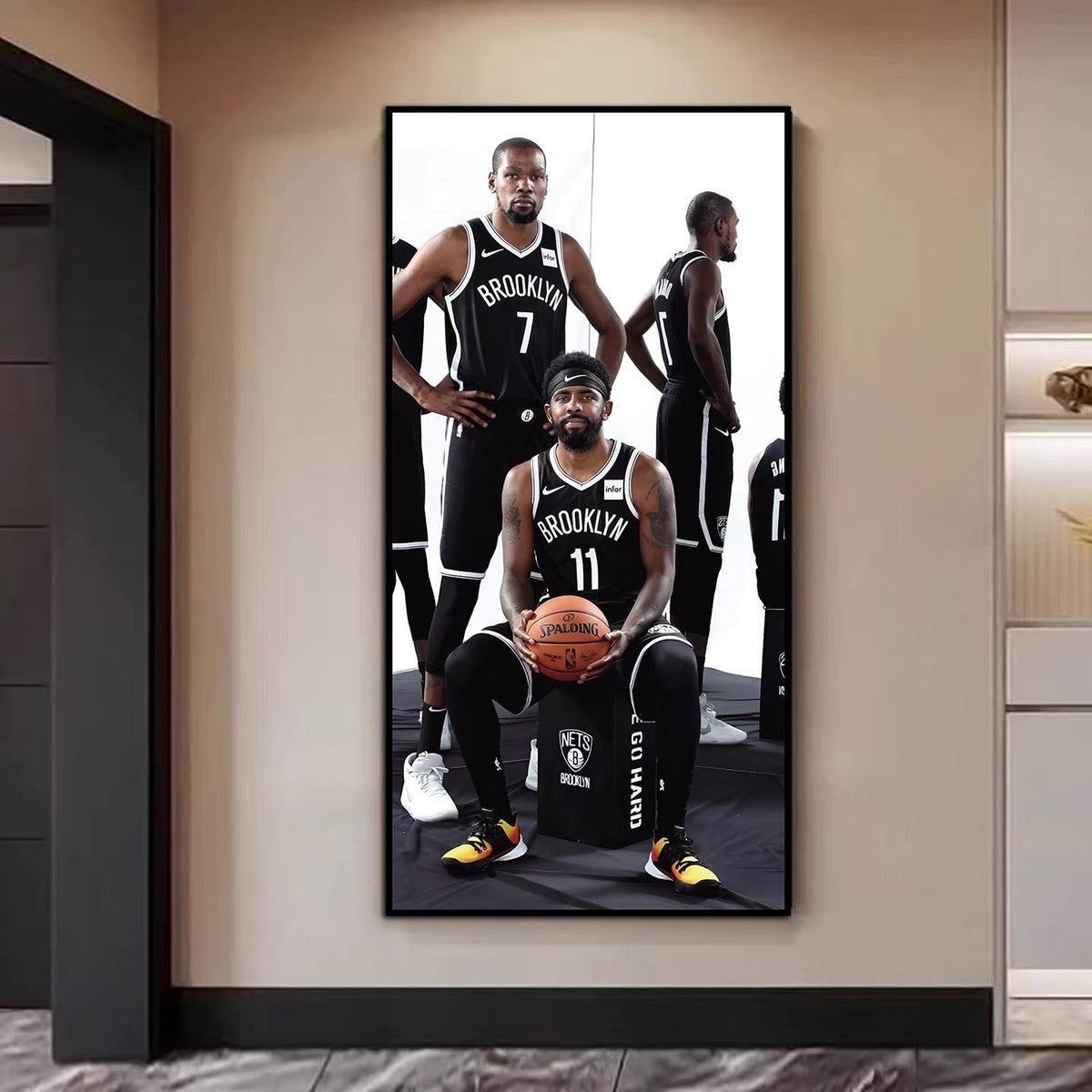 Kyrie Irving - Vertical 1:2 WallArt - Crystal Porcelain Painting - Aluminum Frame