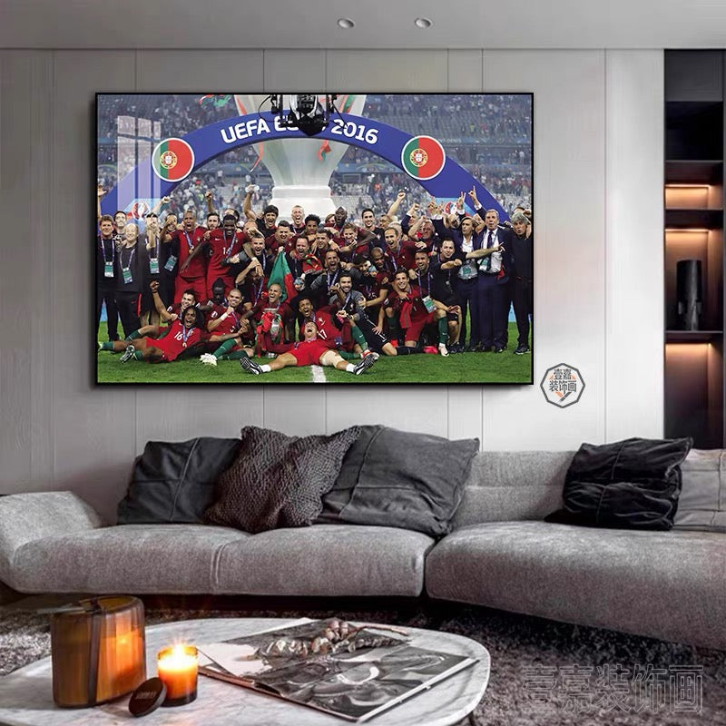 2024 European Cup Champions Wall Art – Spain / England / Portugal Football National Team Poster