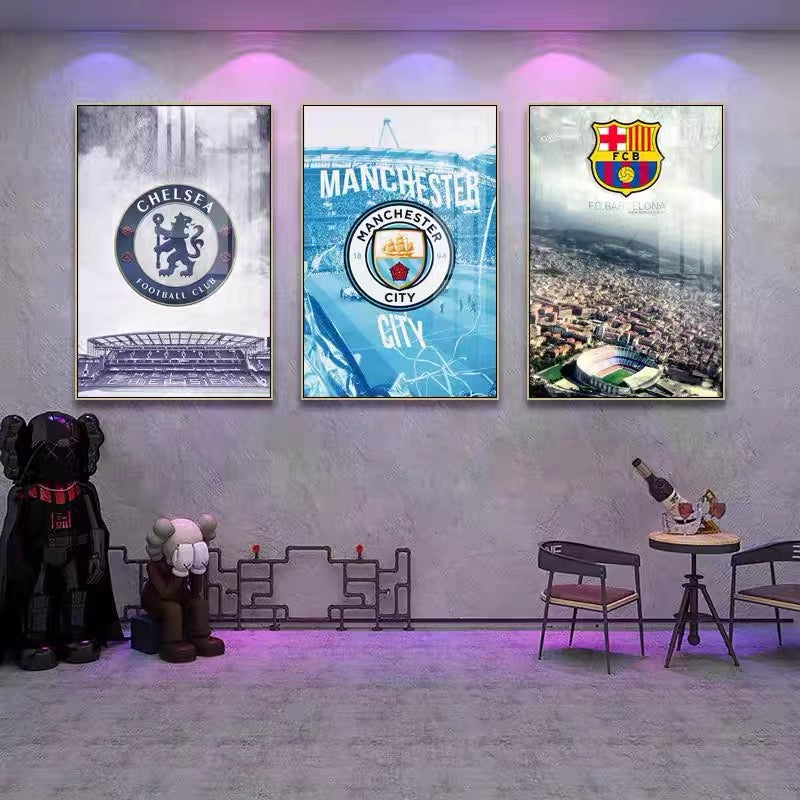 European Football Club Crest Wall Art – Iconic Team Logo Poster