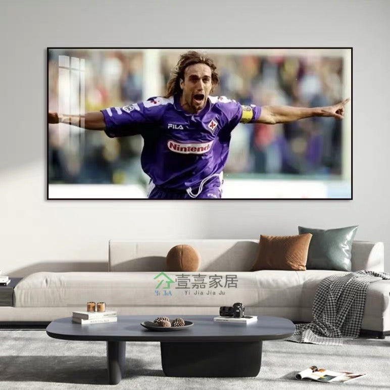 Gabriel Batistuta Fiorentina & Argentina Football Poster Wall Art – Legendary Striker Decor