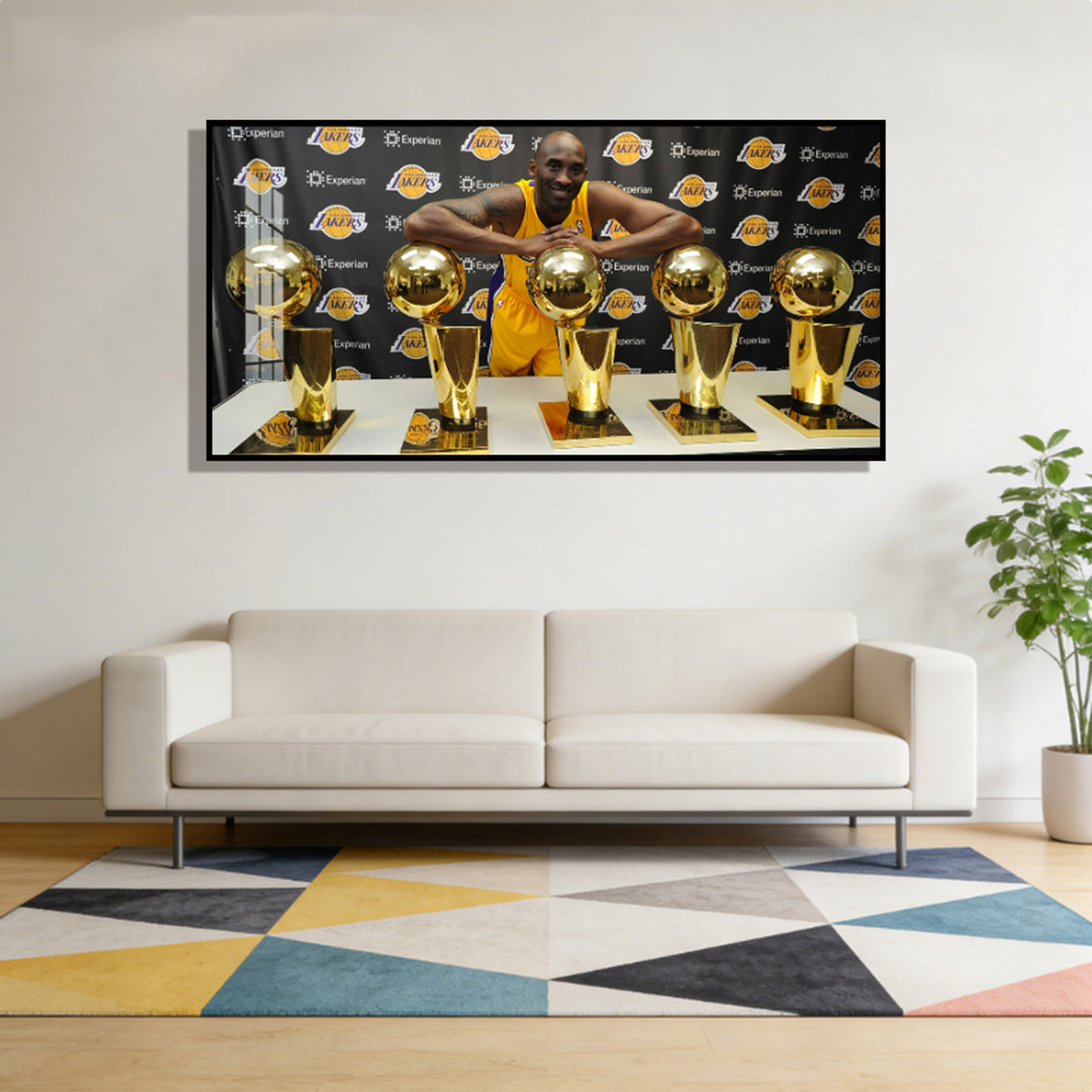 Bryant Kobe basketball star player NBA poster art wall hanging painting