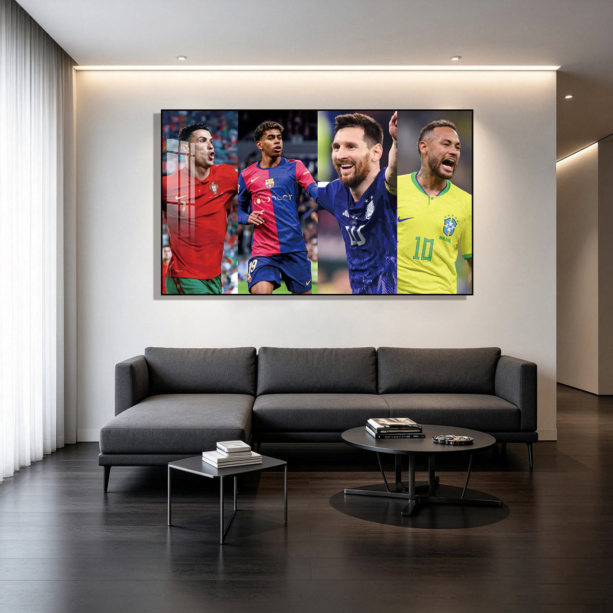 Football Ronaldo Messi Yamal Neymar Decorative Art Wall Poster Star Hanging Painting